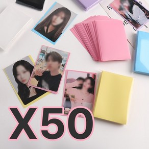 더솔트랩 아이돌 포카 꾸미기 OPP 컬러 슬리브, 핑크