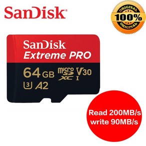 SanDisk Exteme Po 마이크로 SD 메모리 카드 4K DJI용 1TB 512GB 최대 200 MB/s 256GB A2 V30 U3 64GB T, 02 64GB 200M-1pcs, 1개