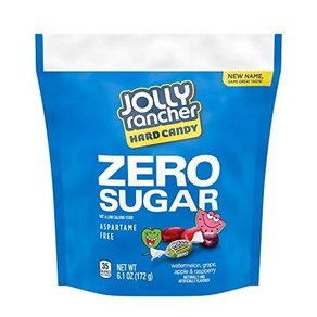 JOLLY RANCHER Zeo Suga Assoted Fuit Flavoed Had JOLLY RANCHER Zeo Suga 모듬 과일 맛 하드 캔디 백 6.1온, 172g, 1개