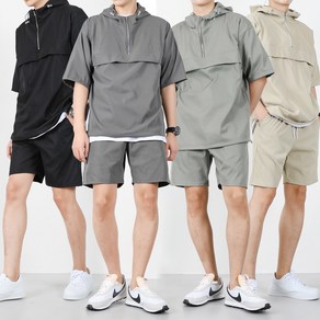 벤티브 남자 반팔 후드 아노락 5부반바지 빅사이즈 M~4XL 상의 하의