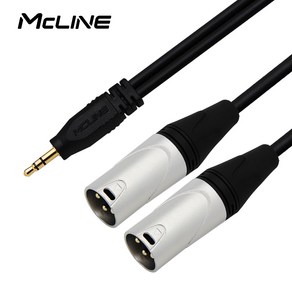 맥라인 스테레오 3.5mm AUX to 2 XLR 캐논 Y 케이블 30cm MC-HA48