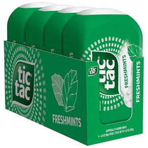 Tic Tac Feshmint Beath Mints 4팩 휴대용 음료 병 팩 스타킹 스터퍼 각 96.4g(3.4온스), 1개, 392g