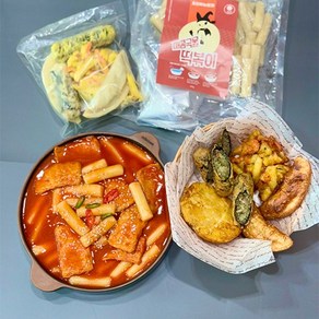 매콤달콤 요리하는 토끼 매콤 국물 떡볶이 435g 봉, 찰떡궁합 모듬튀김, 1개