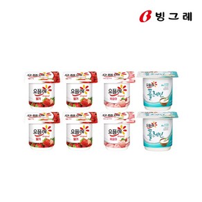 빙그레 요플레 혼합 85g 8입 기획팩(딸기+복숭아+플레인)