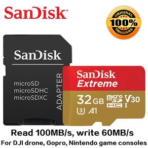 SanDisk SD 메모리 인 카드 스틱 리더기 32 GB 128 256 400 512 1TB 익스 프로 마이크로 64 클래스 10 U 3, [10] 100M 32G, 10 100M 32G, 1개