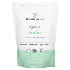 Spout Living 유기농 이눌린 슈퍼 푸드 분말 450g(1lb), Spout Living 유기농 이눌린..., 450g, 1개