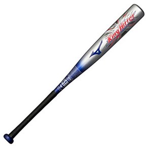 MIZUNO(미즈노) 야구 배트 청소년 연식용 FRP제 킹 히터 (1cjfy116) 일본제, 실버 × 블루, 76cm, 1개