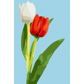 플레이어바웃 DIY 명화그리기 세트 유화 10 x 15 cm, 튤립 두송이 (AX293), 1개