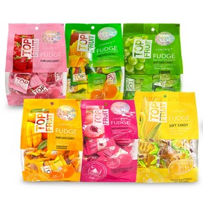 COOWY 쿠위 탑젤리 베트남 6종 젤리 (망고320g +딸기320g+청포도320g+복숭아320g+애플망고320g+ 옥수수500g), 6개, 320g