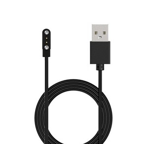 2 핀 시계 용 자석 USB 충전 케이블 충전기 전원 브래킷 어댑터 안전, 검은색, 4.0mm 12.3mm, 1개