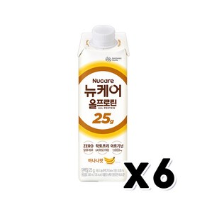 뉴케어 올프로틴 바나나맛 단백질음료 245ml x 6개, 단품, 1회분