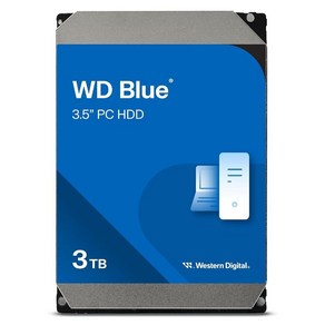 Westen Digital 4TB WD 블루 PC 내장 HDD 5400 RPM SATA 6 Gbs 3.5인치 (WD40EZAX), 3) 3TB, 없음