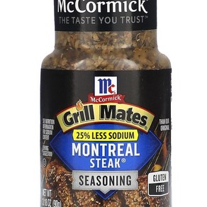 McComick Gill Mates 몬트리올 스테이크 시즈닝 나트륨 25% 적게 90g(3.18oz), 90g, 1개