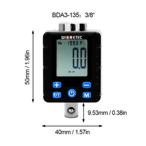 자전거 공구통 공구 세트 디지털 토크 렌치 0.3-340 조정 가능한 토크 미터 어댑터 전문 전자 토크 렌치 검사 수리 도구, bda3-135, 1개