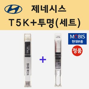 순정품 현대 제네시스 T5K 티타늄블랙 붓펜 페인트 + 투명마감용붓펜 8ml