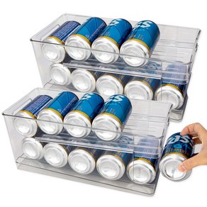 1+1 자동 캔음료 정리 디스펜서, 2단 디스펜서, 1세트, 2개입