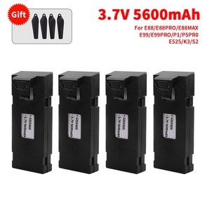 드론 배터리 3 7V UAV K11 S1 E99 P8 E88 E99S P5PRO E525 5600mAh K6MAX RC K3 A13 S1S K9MAX P1 E88MAX E88PRO, B4Pcs, 4개