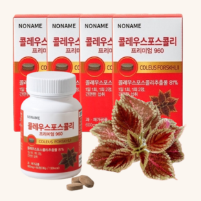 콜레우스 포스콜리 추출물 체지방 컷 다이어트 보조제 정 600mg, 4개, 60정