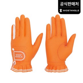 [와이드앵글 공식] 골프 여성 CO 컬러 베이직 양손 장갑 WWP24V01O4, Oange, 1개