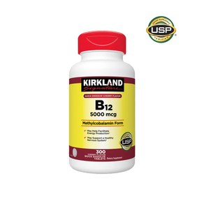커클랜드 비타민 B12 5000mcg Kikland Signatue Quick Dissolve B-12 5000 mcg. 300 Tablets, 1개, 300정