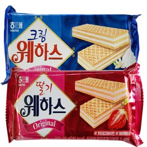 해태 웨하스 크림 50g x 10개 웨하스 딸기 50g x 10개, 1세트