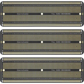 PCB기판 브레드보드형 만능기판 Full Size 아두이노 및 개발용 173 x 52mm, 블랙 3팩, 3개