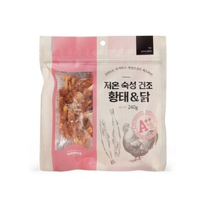 원더푸드 저온숙성건조 황태&닭 240g 강아지 육포간식