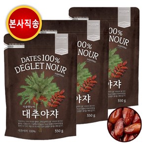 씨없는 대추야자 350g x 3봉 350g x 6봉 / 씨를 제거한 프리미엄 디글렛누어 품종 사막과일, 1세트, 1050g(총3봉)