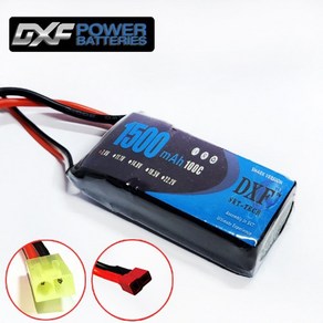 DXF 배터리 소프트 리튬 7.4v 1500mah 100c(2S) (미니타미야잭) 에어소프트타잎, 1개