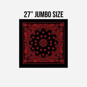 [로스코/국내배송] 27INCH BIG TRAINMEN BANDANA (BLACK+RED) 반다나 빅사이즈