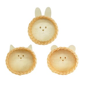[몽파] 라탄 귀요미 동물 바구니 만들기 (1인용 3종 택1), 3.토끼, 1개, 3.토끼