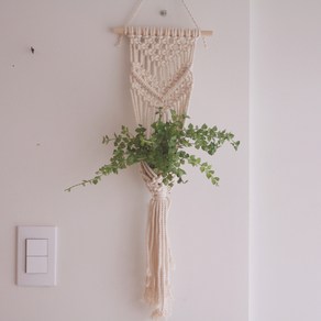 [DIY 키트] 마크라메 브이패턴 플랜트행잉 만들기 이오난사 화분걸이 꽃병 디퓨져 걸이, 기본 90합