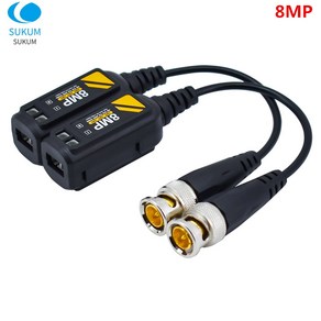 패시브 HD BNC 비디오 발룬 트랜시버 송신기 UTP RJ45 케이블 1080P 3MP 5MP 8MP AHD CVI TVI CVBS 카메라용 4K, 1 Pai, 1개