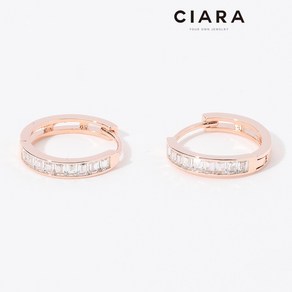 CIARA 14K Saviano 노베 스퀘어스톤 원터치 귀걸이(GoldPlated)