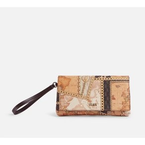 Pima Classe Geo Gold Chain clutch bag with flap and cuff in Dak Bown 23IL4PF6198220010