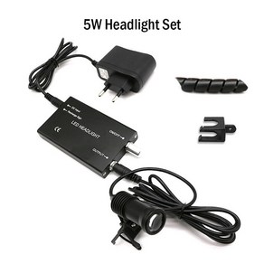 치과 루페용 LED 헤드 램프 3W 또는 5W 치과 헤드라이트 옵션 배터리 노란색 필터 조명 액세서리, [06] 5W Headlight Set, 06 5W Headlight Set, 1개
