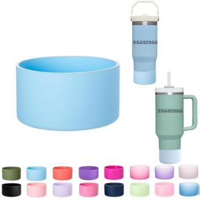 롬앤룸 스탠리텀블러 호환 퀜처 아이스플로우 실리콘 부츠 슬리브 커버 악세사리, 1개, Light Blue