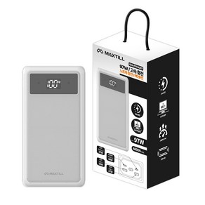 맥스틸 97W 초고속충전 40000mAh PPS 대용량 보조배터리, 화이트, PW 4097