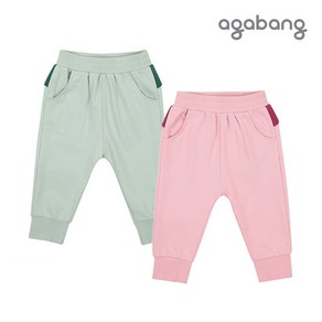 [아가방 가을]리프배색조거바지(PINK GREEN)_01Q552003