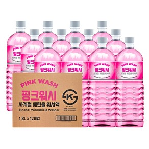 핑크워시 사계절 에탄올 워셔액 1.8L x 12ea 복숭아향, 12개