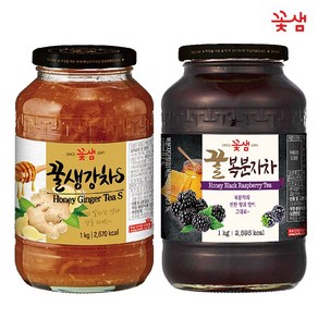 꽃샘 꿀생강차S 1kg +꿀복분자차 1kg, 1개입