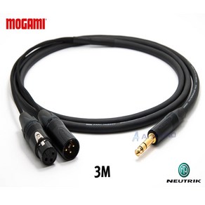 MOGAMI 2930 55(TRS) + XLR(암/수) 모가미 인서트 Y 케이블 3M, 1개