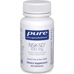 Pue Encapsulations NSK-SD - 100 mg Nattokinase - Pue Encapsulations NSK-SD - 100mg 나토키나제 - 정상적인 혈, 60정, 1개