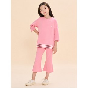 빈폴 BEANPOLE KIDS 시즌오프 30여아 스트라이프 레이어드 7부 티셔츠 세트 라이트 핑크 BI4741G02Y 407231