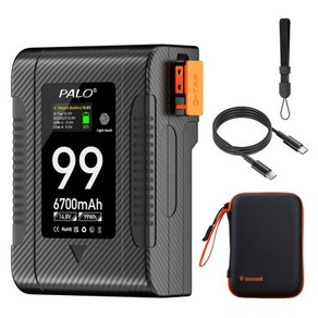 V마운트 V-Lock BP-199 배터리 PD100W 케이블 포함 소니 캠코더 방송 비디오 라이트 블랙매직 URSA 신