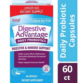 Digestive Advantage 일일 프로바이오틱 식이 보조제 - 60 캡슐, Single, 1개, 60정