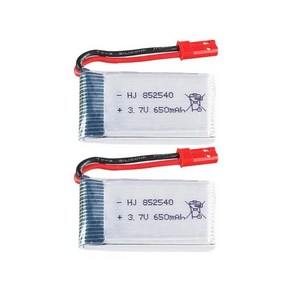 852540 리포 배터리 JST 플러그 Syma X5c X5c-1 X5 H5c RC 쿼드로터 충전식 드론용 3.7V 650mah 25C, 06 2ps battey, 2개