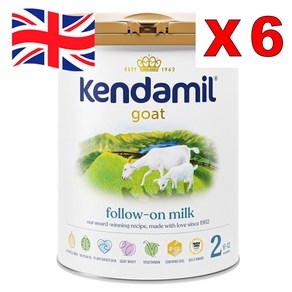 [영국발송] 6통 800G 켄다밀 고트 산양유 팔로우 온 밀크 2단계 분유 신생아용 6-12개월 Kendamil Goat Follow on Milk 6+12m, 6개