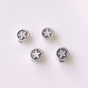 화비즈 silve 925 은펜던트 통과형 유화 별무늬 참 10.5mm, 1개