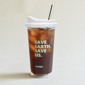 JIGUHARA 내열 텀블러 에스텐 리유저블컵, SAVE EARTH (473ml), 블랙, 1개